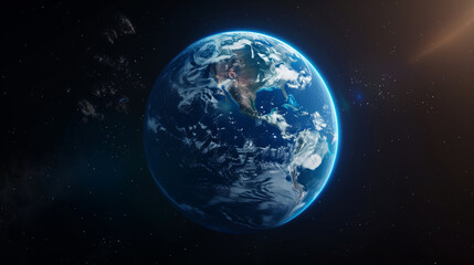 Earth from Space with Atmospheric Glow
