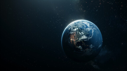 Earth from Space with Atmospheric Glow
