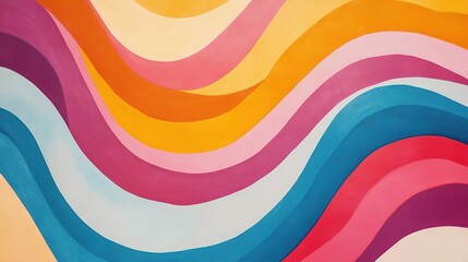 Obraz premium Vibrant Abstract Curved Shapes in Multi-Colored Background Design
