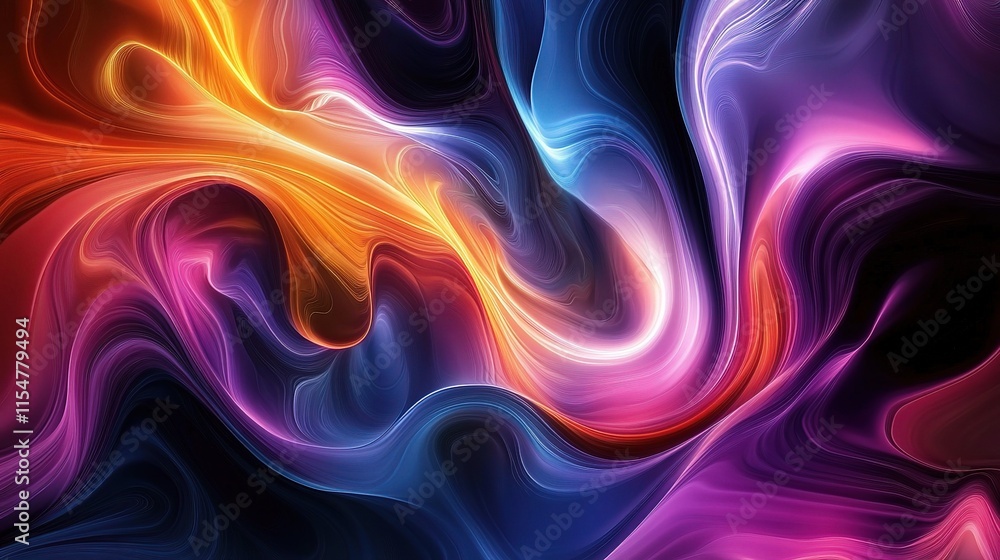 Poster smooth flowing abstract background with colorful shapes
