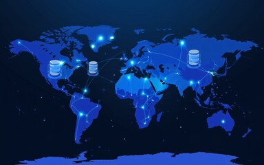 Smart World Global Connectivity, Global network database connection visualization.