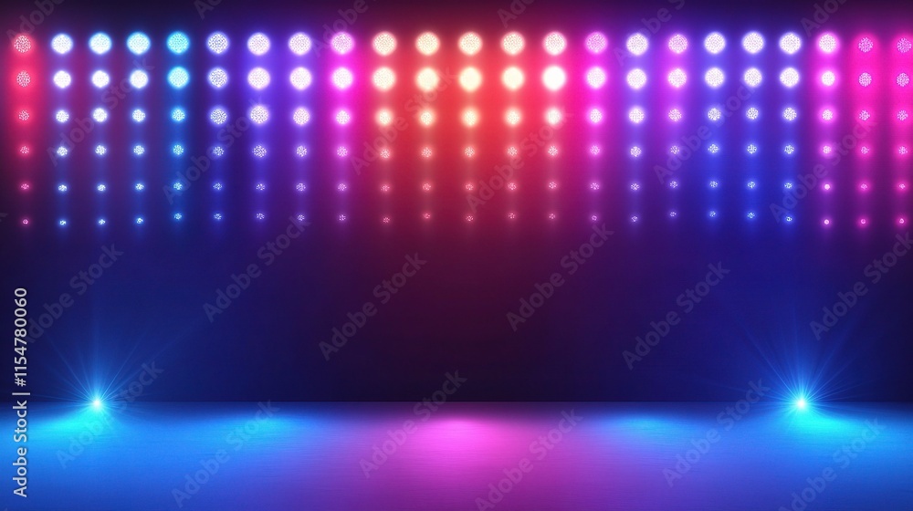 Poster colorful vibrant lights background with dynamic patterns and depth