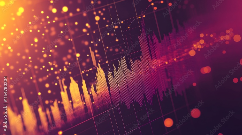 Poster bright layered graphics for management and data visualization
