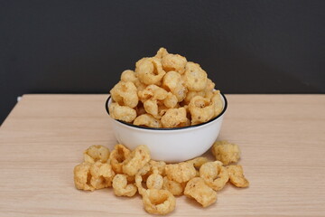 casava snack bowl on the background