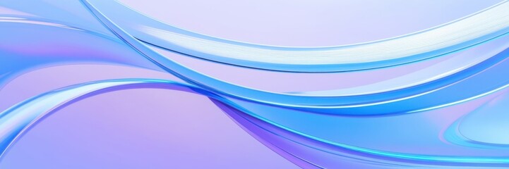 Abstract waves, fluid curves, cool blue tones, light purple hues, dynamic flow, smooth gradients, soft lighting, minimalist design, digital art, vector graphics style, modern background, ethereal atmo © KenPix