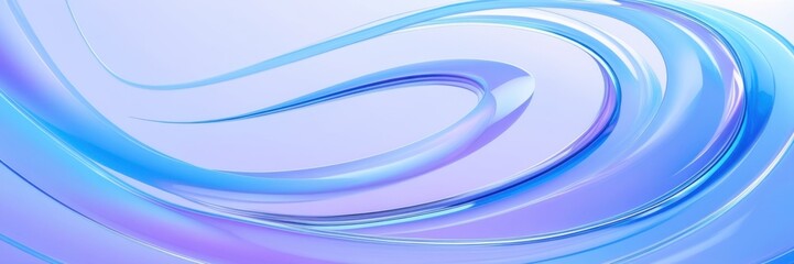 Abstract waves, fluid curves, cool blue tones, light purple hues, dynamic flow, smooth gradients, soft lighting, minimalist design, digital art, vector graphics style, modern background, ethereal atmo © KenPix