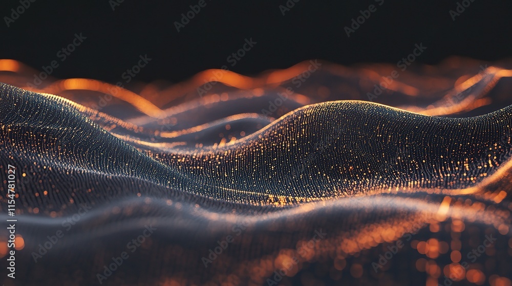 Poster abstract technology background with data waves in gigapixel quality