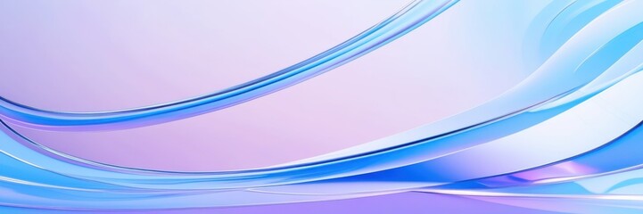 Abstract waves, fluid curves, cool blue tones, light purple hues, dynamic flow, smooth gradients, soft lighting, minimalist design, digital art, vector graphics style, modern background, ethereal atmo © KenPix