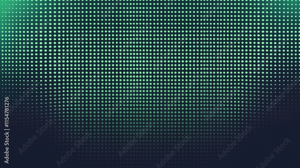 Poster abstract green gradient background with halftone dots pattern
