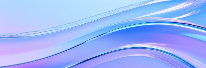 Abstract waves, fluid curves, cool blue tones, light purple hues, dynamic flow, smooth gradients, soft lighting, minimalist design, digital art, vector graphics style, modern background, ethereal atmo © KenPix