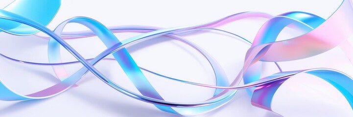 Abstract waves, flowing ribbons, pastel colors, cyan and magenta, ethereal, graceful curves, soft gradients, digital art, minimalist composition, light and airy, translucent layers, dynamic movement, 