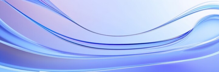Abstract waves, fluid curves, cool blue tones, light purple hues, dynamic flow, smooth gradients, soft lighting, minimalist design, digital art, vector graphics style, modern background, ethereal atmo © KenPix