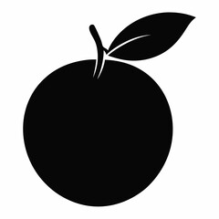 Clementine black silhouette vector