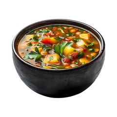 Palatable Lentil Soup Isolated On Transparent Background
