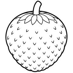 Lychee line art vector
