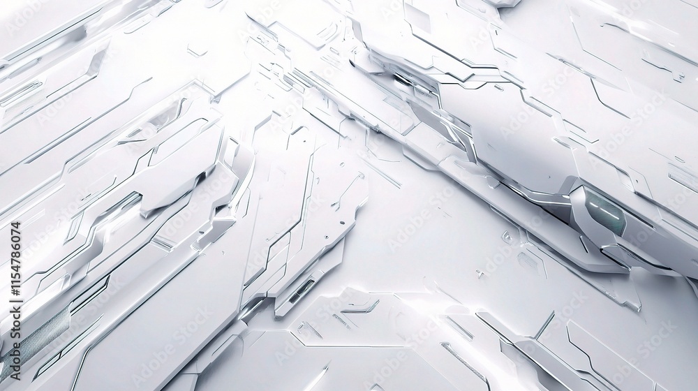 Poster sleek white futuristic background with modern lines and patterns
