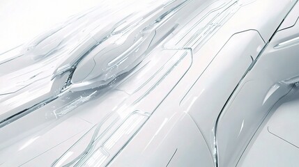 Sleek White Futuristic Background with High-Tech Lines and Designs