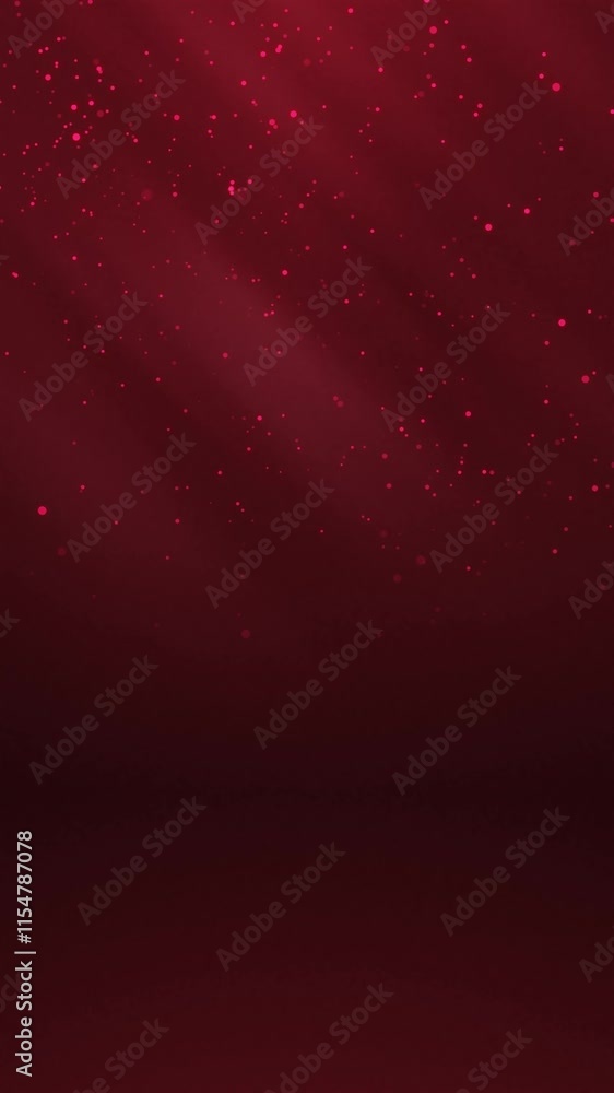 Aufkleber red glowing circles particles falling in the air and light rays at the top left of a cyc wall backgr
