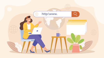 A dynamic illustration showcasing a search bar surrounded by global icons representing diverse search capabilities and features.