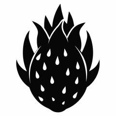 Dragonfruit black silhouette vector