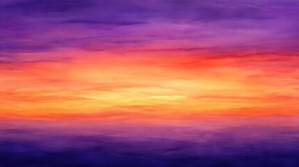 Fototapeta premium Abstract Watercolor Sunset Sky with Orange and Purple Blending