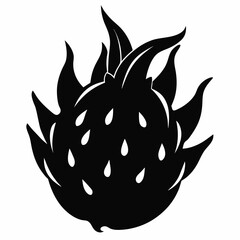 Dragonfruit black silhouette vector