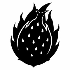 Dragonfruit black silhouette vector