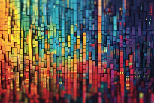 Colorful Pixelated Abstract Chart Representation