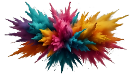 colorful splashes isolated on white png background