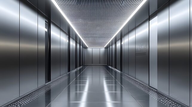 Metal texture future technology space corridor