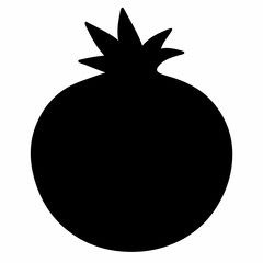 Pomegranate black silhouette vector