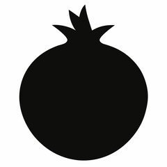 Pomegranate black silhouette vector