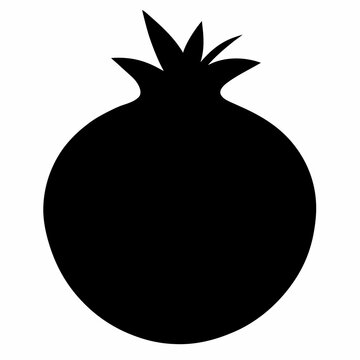 recommend clip art: Pomegranate black silhouette vector