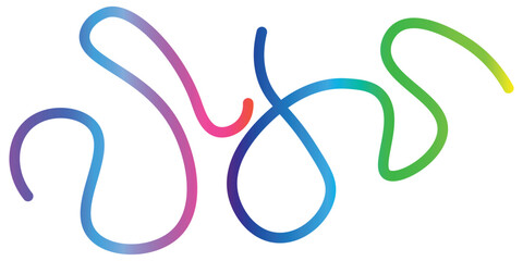 Abstract Color Gradient Swirl Shapes Set. Vector Graphic with Wavy Lines simple