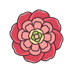 camellia flower icon design