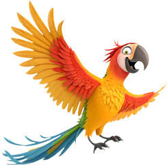 Obraz premium Adorable cartoon parrot clipart perfect for creative, fun, and colorful design projects.