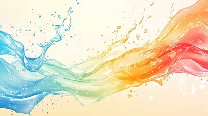 Obraz premium Abstract Summer Background with Water Splashes in Vibrant Colors