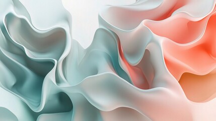 Obraz premium Smooth Abstract Flowing Shapes Background in Soft Color Palette