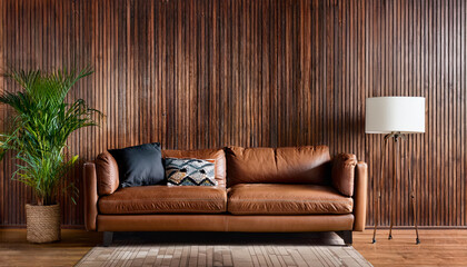 leather armchair in a living room of a house