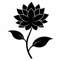 Flower Reverie black silhouette vector