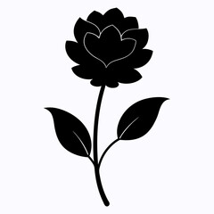 Flower Reverie black silhouette vector