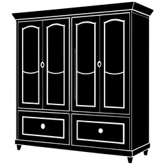 furniture set silhouette vector