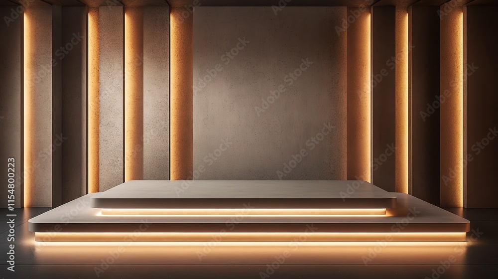 Aufkleber contemporary 3d rendering of minimalist product display platform