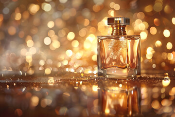 A Magazine Ad Mockup for a Luxury Perfume Brand Featuring an Elegant Perfume Bottle