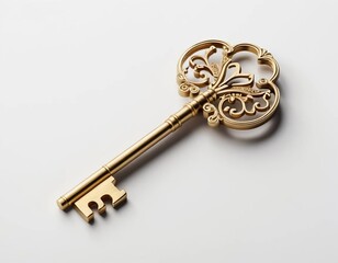 golden key isolated on white