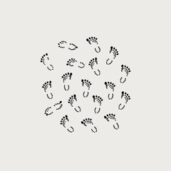 Foot Print Icon set vector