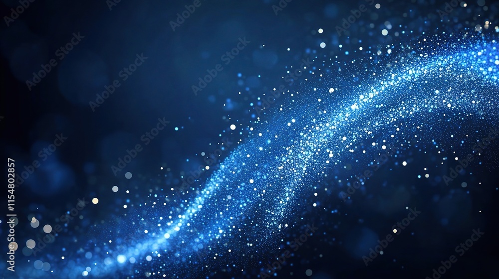 Poster bright navy blue dynamic abstract vector background with particles