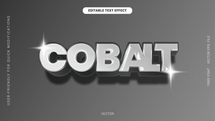 Cobalt Editable Text Effect Chrome style