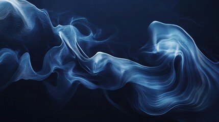 Fototapeta premium Abstract Dark Blue Background with Flowing Graphic Elements