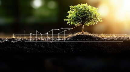 Evolution of Brand Growth: Tree Symbolizing Strategy, Planning, and Execution Stages